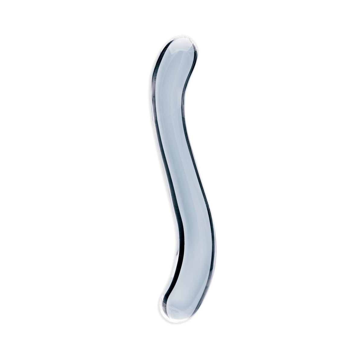Clarity Celestial Curve Glass Dildo, oboustranné dildo z borosilikátového skla 19,7 x 3,1 cm
