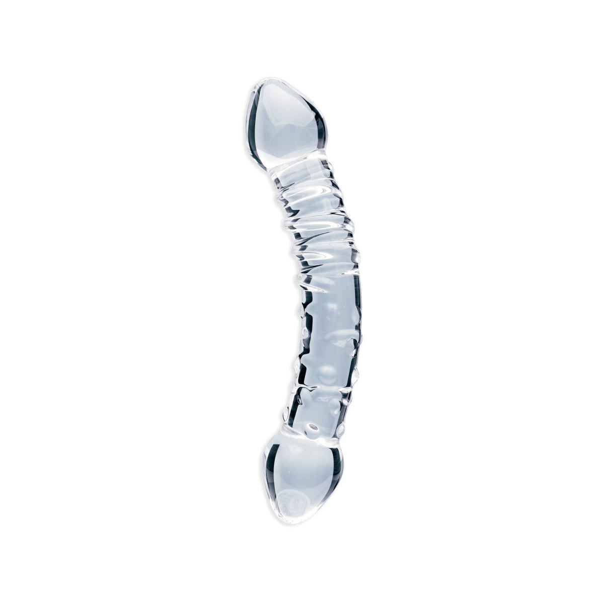 Clarity Celestial Bliss, oboustranné dildo z borosilikátového skla 18,5 x 3,5 cm