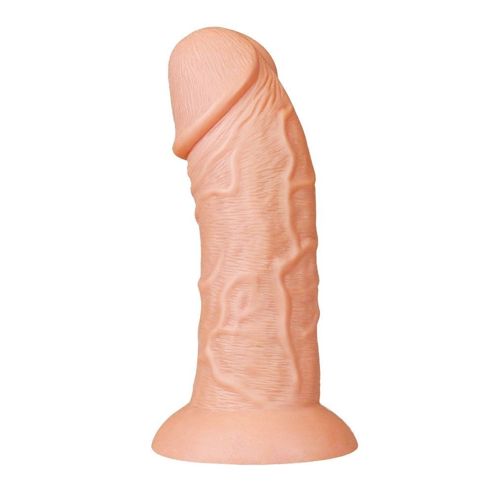 Lovetoy Realistic Curved Dildo 8.5″, zakřivené dildo s přísavkou 22,5 x 7 cm