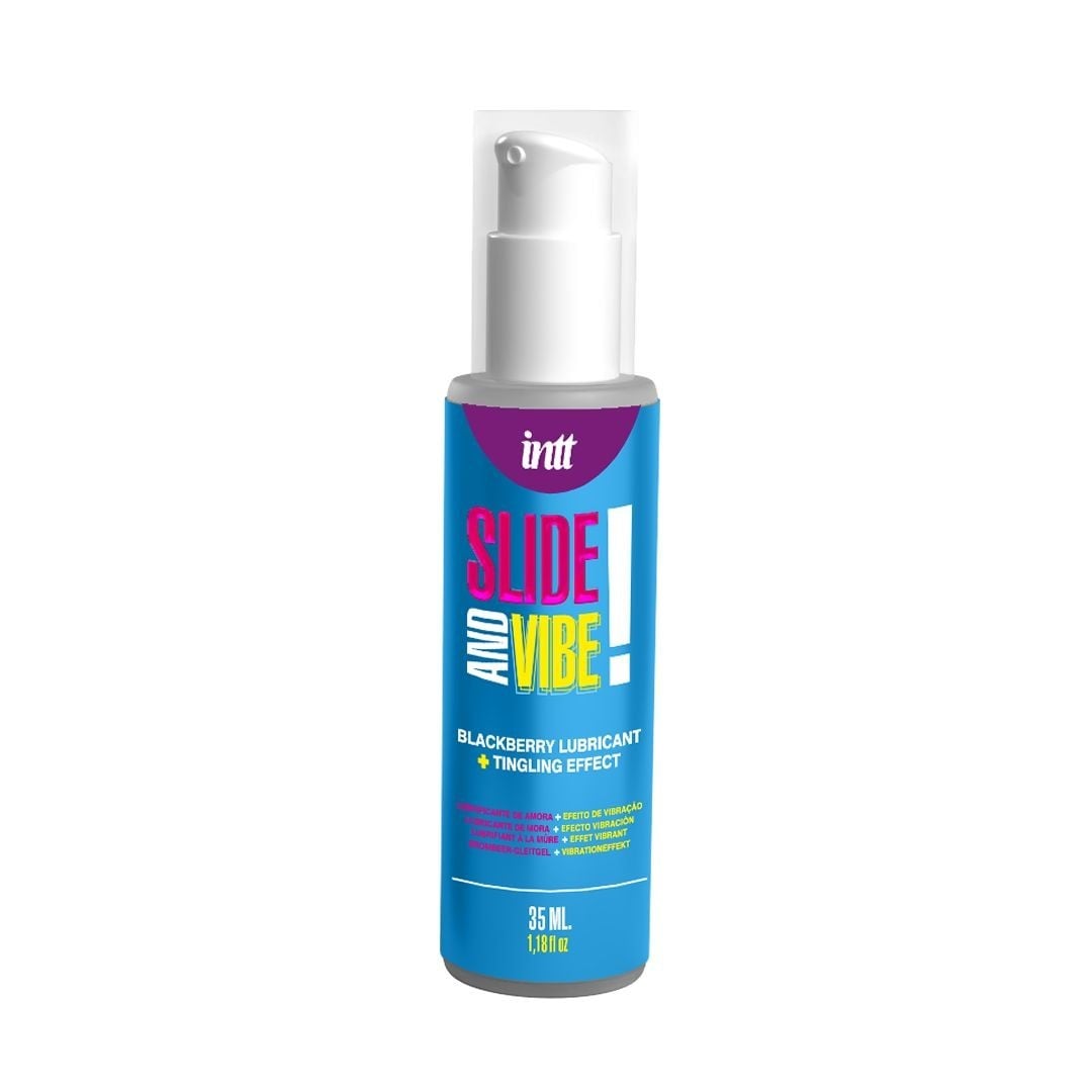 Intt Slide and Vibe Blackberry 35 ml, lubrikační gel na vodní bázi s vibračním efektem