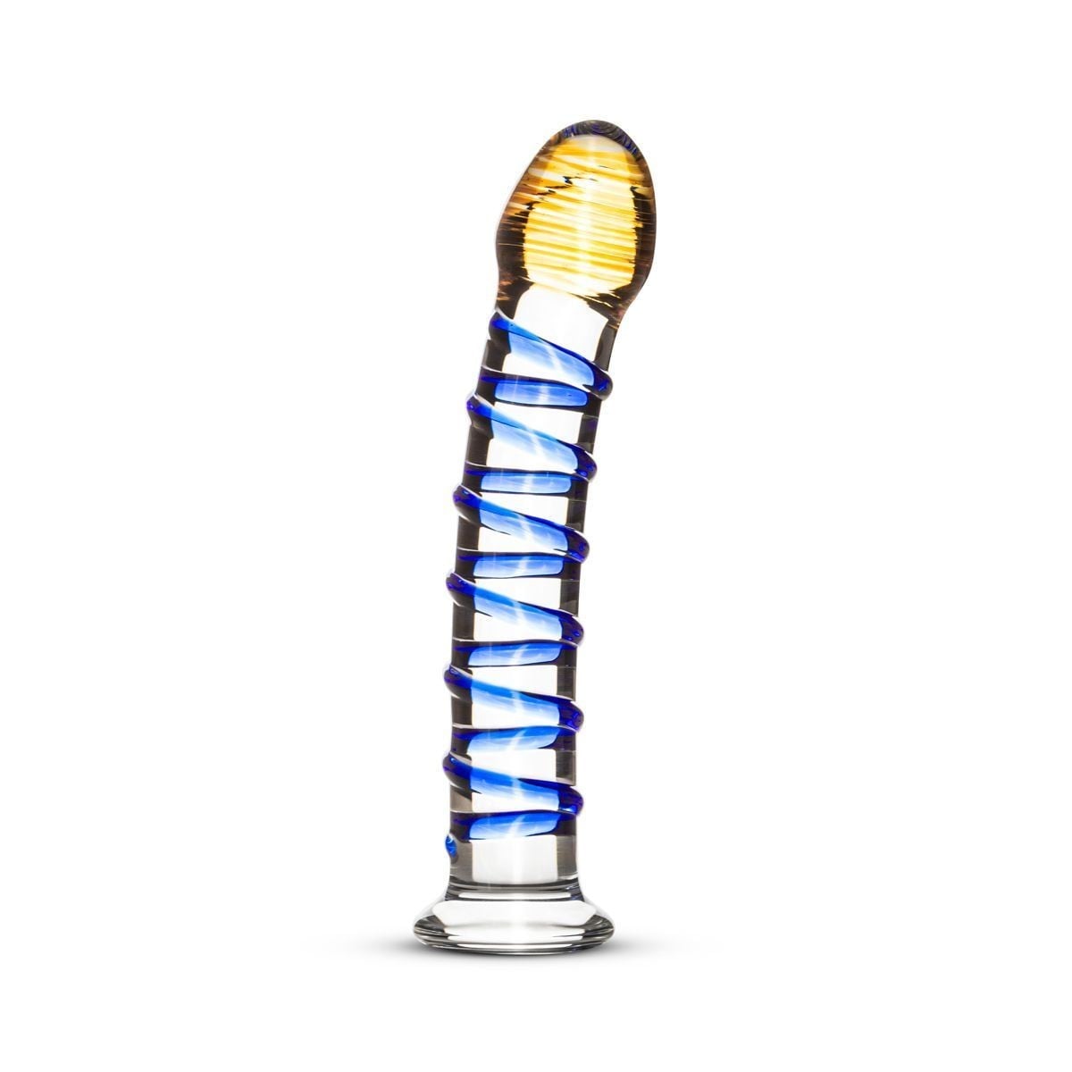 Gildo Glass Dildo No. 1, strukturované skleněné dildo 17,8 x 2,8–3,6 cm