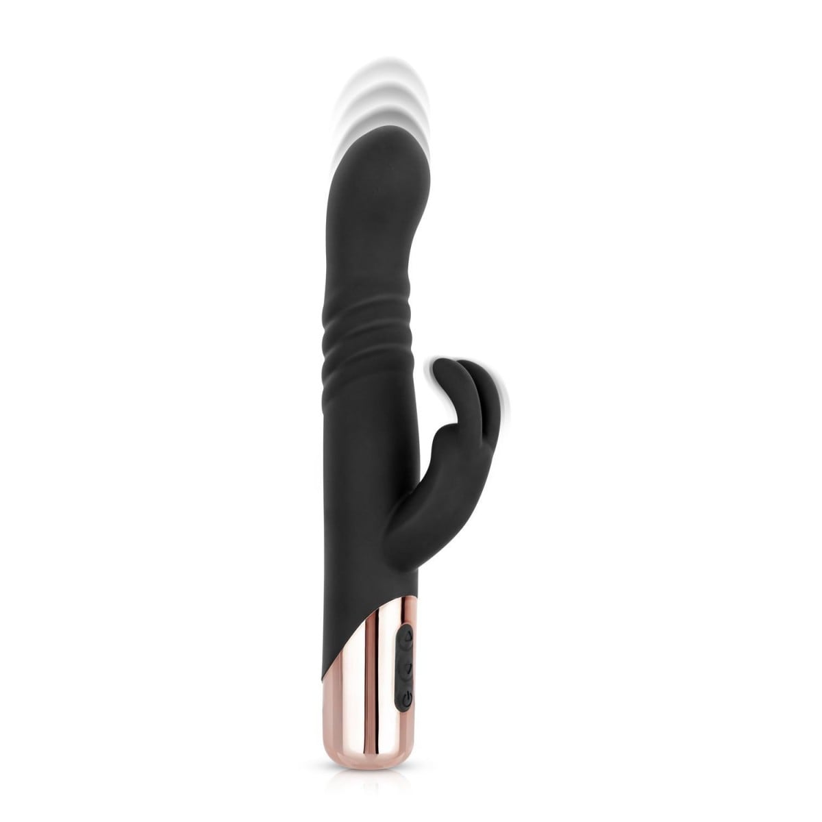 Rosy Gold Nouveau Thrusting Rabbit, silikonový vibrátor na bod G a klitoris 24 x 4,1 cm