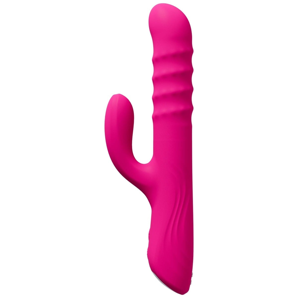 Lovense Velvo, silikonový rabbit vibrátor s rotačními kuličkami 25 x 3,6 cm
