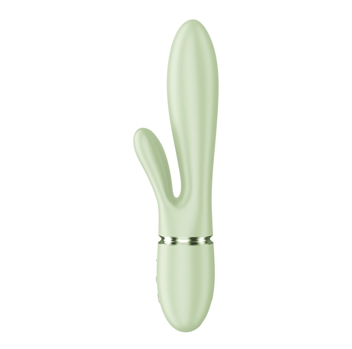 Rabbit vibrátor Satisfyer Pearl Bunny 2 Light Green, dvojitý silikonový vibrátor s rotujícími perličkami
