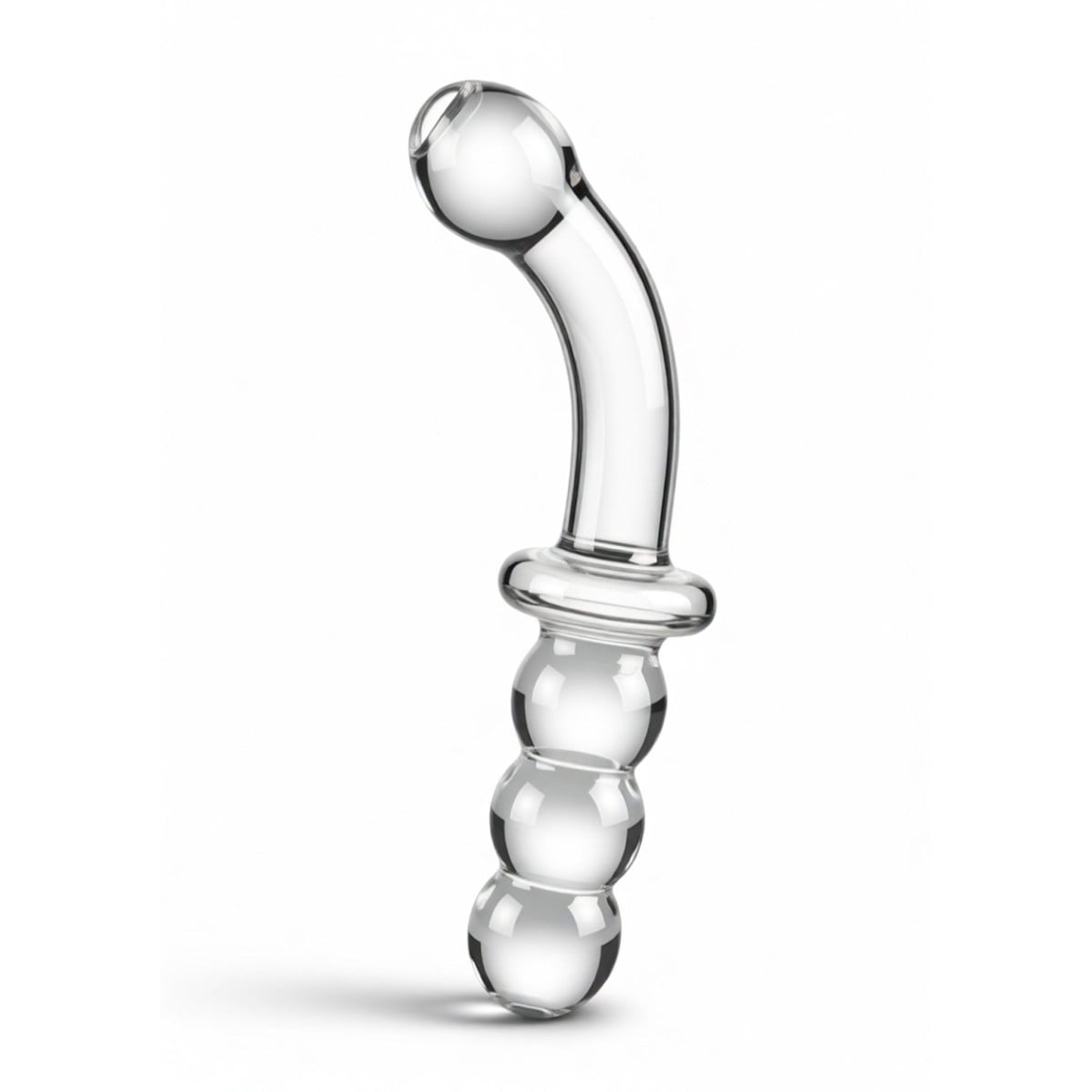 ToyJoy Glass Worxx Dual-Ended Anal & G-Spot Dildo, oboustranné skleněné dildo 19 x 3 cm