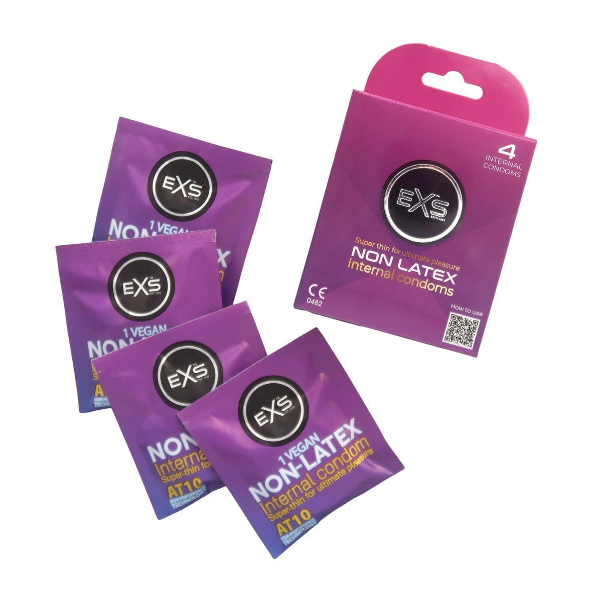EXS Non-Latex Internal Condoms 4 pcs, bezlatexový ženský kondom