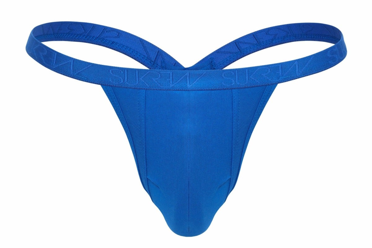 Pánská tanga Sukrew Bubble Thong Blue Hawaii M, modrá pánská tanga