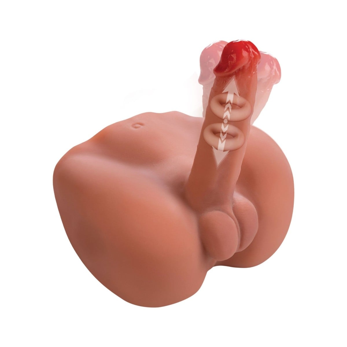 Hidden Desire Bangers Rough Rider Idol Male Torso, realistické dildo s vibracemi, houpavým pohybem a přirážením 31 x 4,5 cm