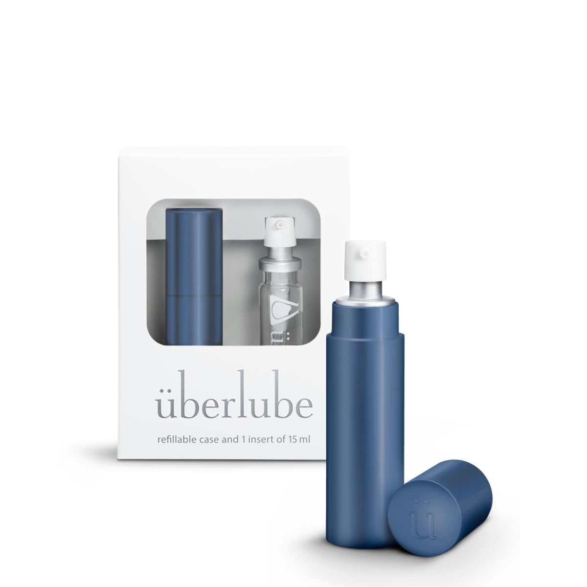 Überlube Good-to-Go Traveler Blue, modré plnitelné pouzdro a 1 náplň o objemu 15 ml