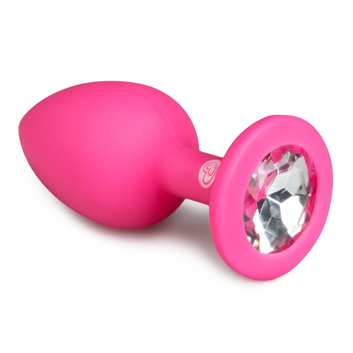 EasyToys Diamond Plug Small Pink, růžový silikonový anální kolík 7,5 x 1–2,8 cm