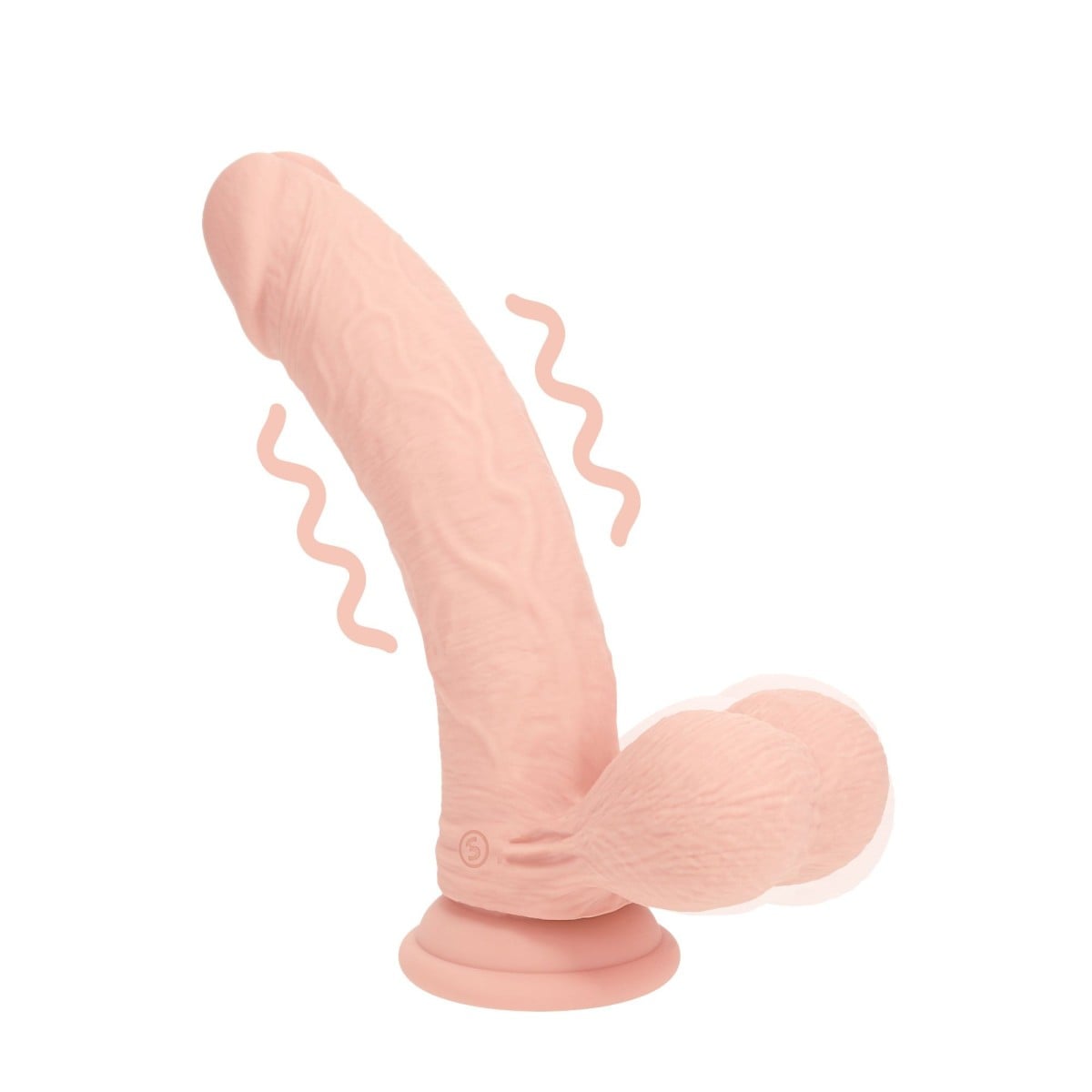 RealRock Realistic Dual Density Vibrating Silicone Dildo with Weighted Balls 7″ Flesh, realistické dildo s přísavkou 17,8 x 4,1 cm