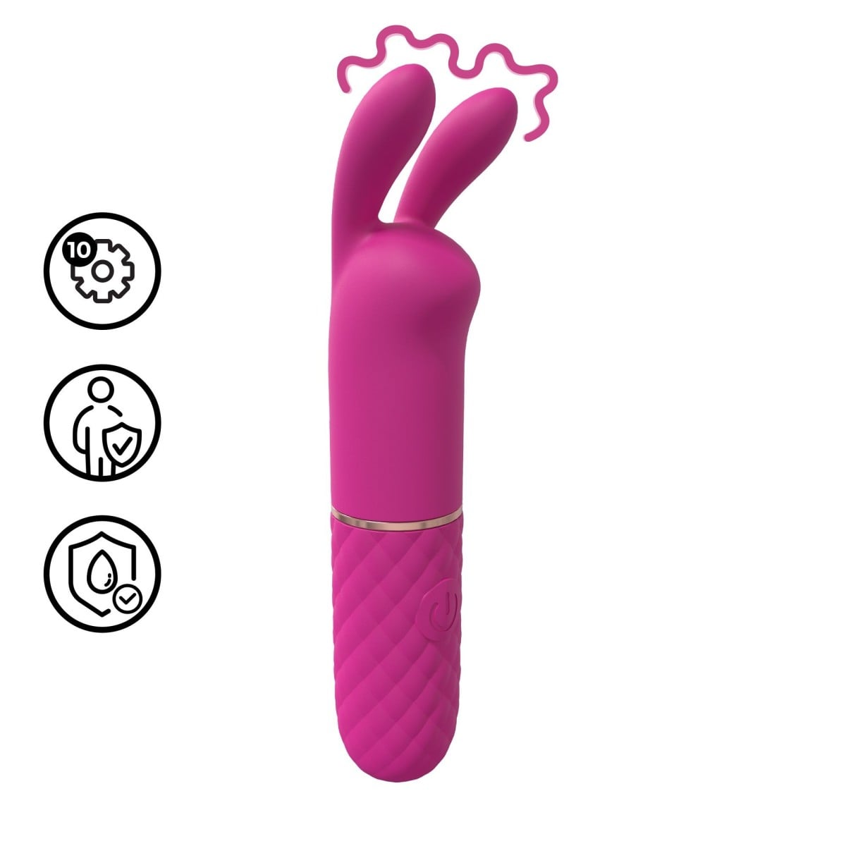 Shots Loveline Mini Rabbit Vibrator, silikonový přikládací vibrátor 11,1 x 2,6 cm