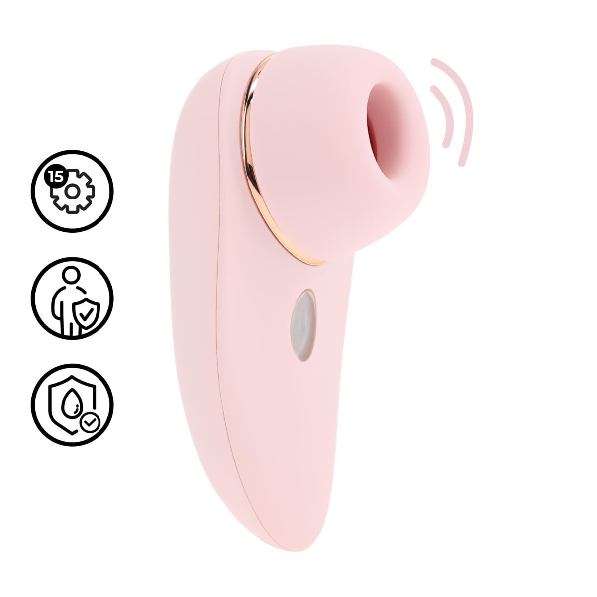Shots Loveline Aurie AirTap Stimulator Pink, silikonový stimulátor klitorisu se vymšnitelnými nástavci