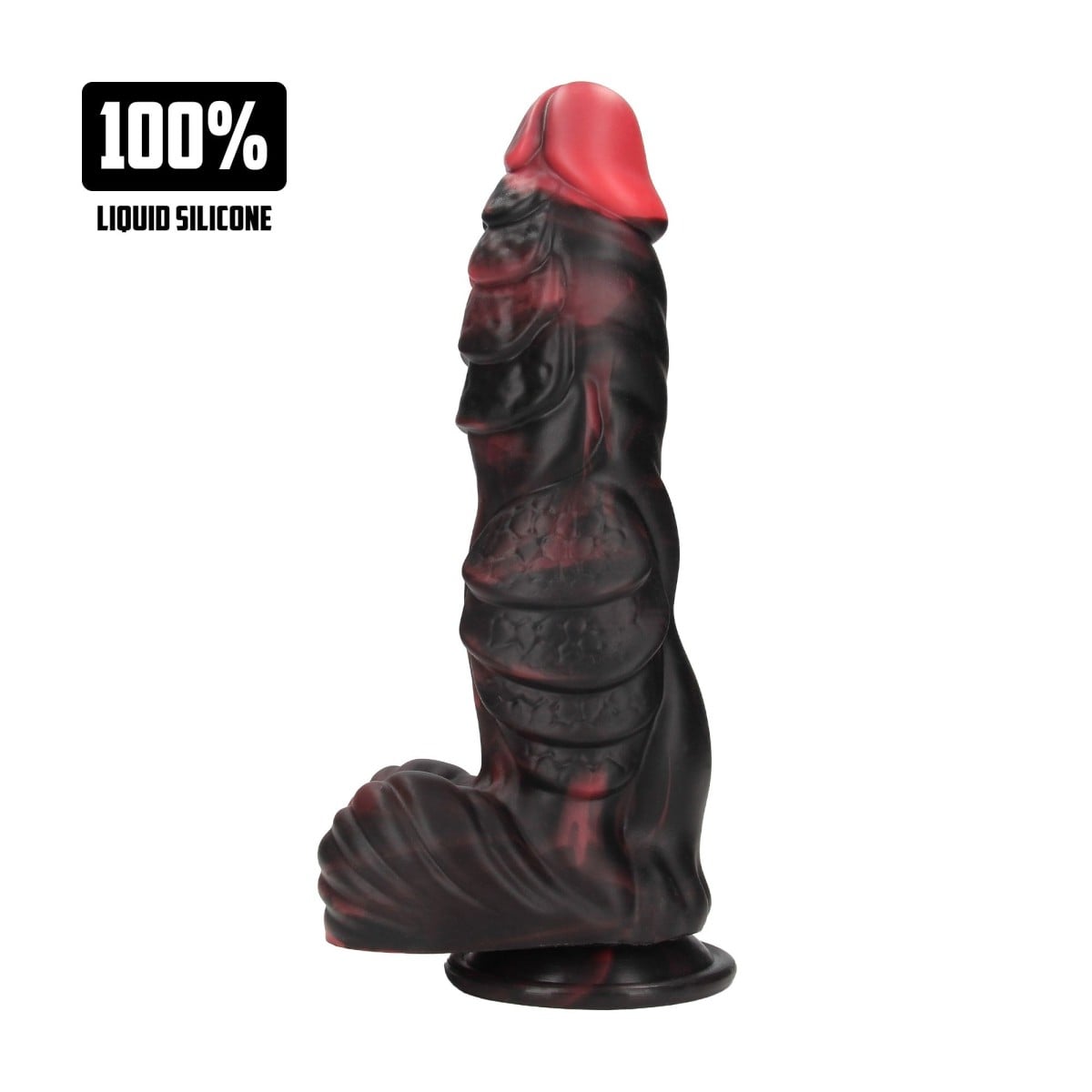 Ouch! Fiction Cocks Infernal Demon, silikonové dildo s přísavkou 26 x 4,1–6,5 cm
