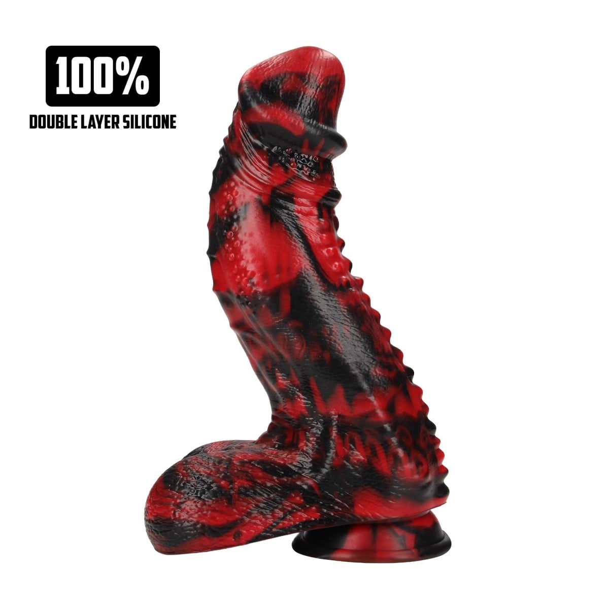 Ouch! Fiction Cocks Dark Lycan Spawn, silikonové fantasy dildo s přísavkou 23,8 x 5,2–6,3 cm