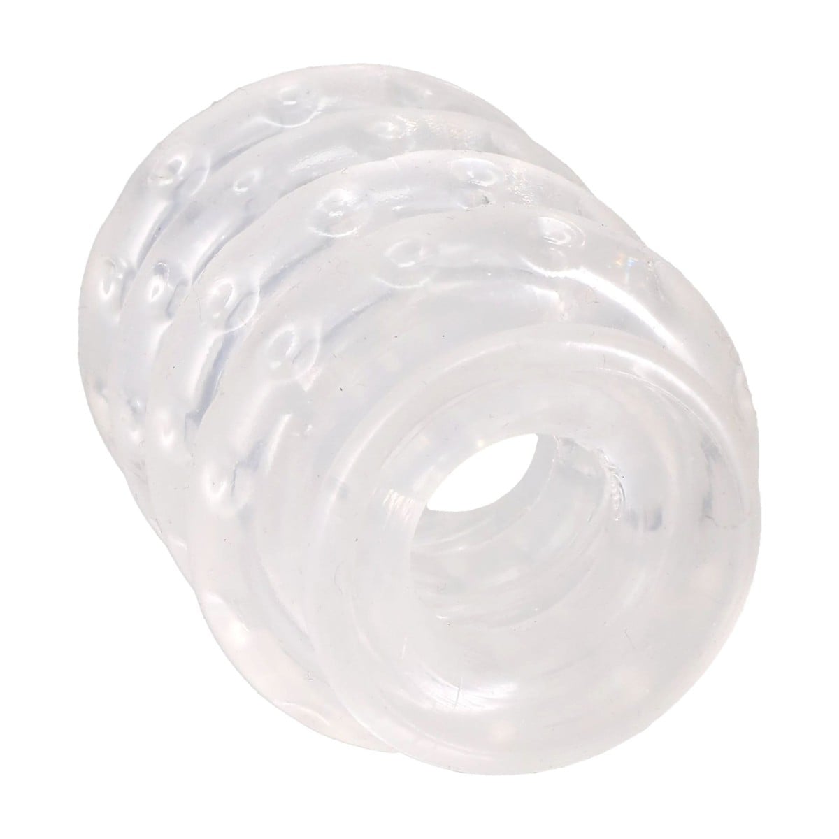 Doc Johnson Ball Stretcher Multi-Ring System Clear, čtyřdílný systém kroužků s možností vrstvení