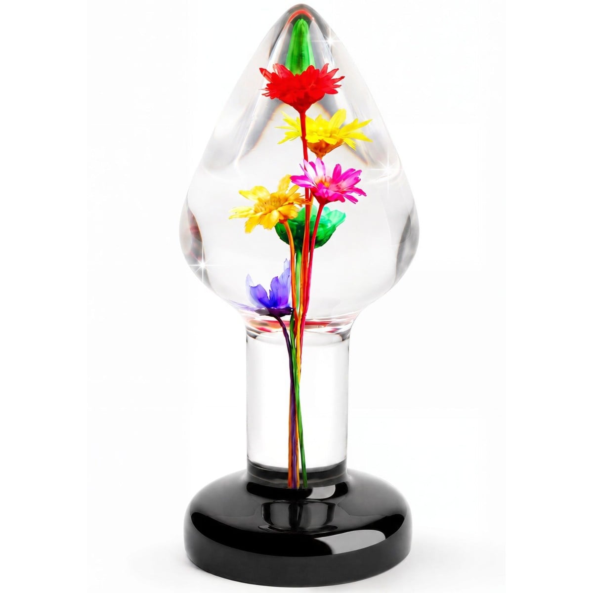 ToyJoy Bloomé Everlasting Bloom Anal Plug Medium, anální kolík s květy v epoxidové pryskyřici 9 x 3,9 cm