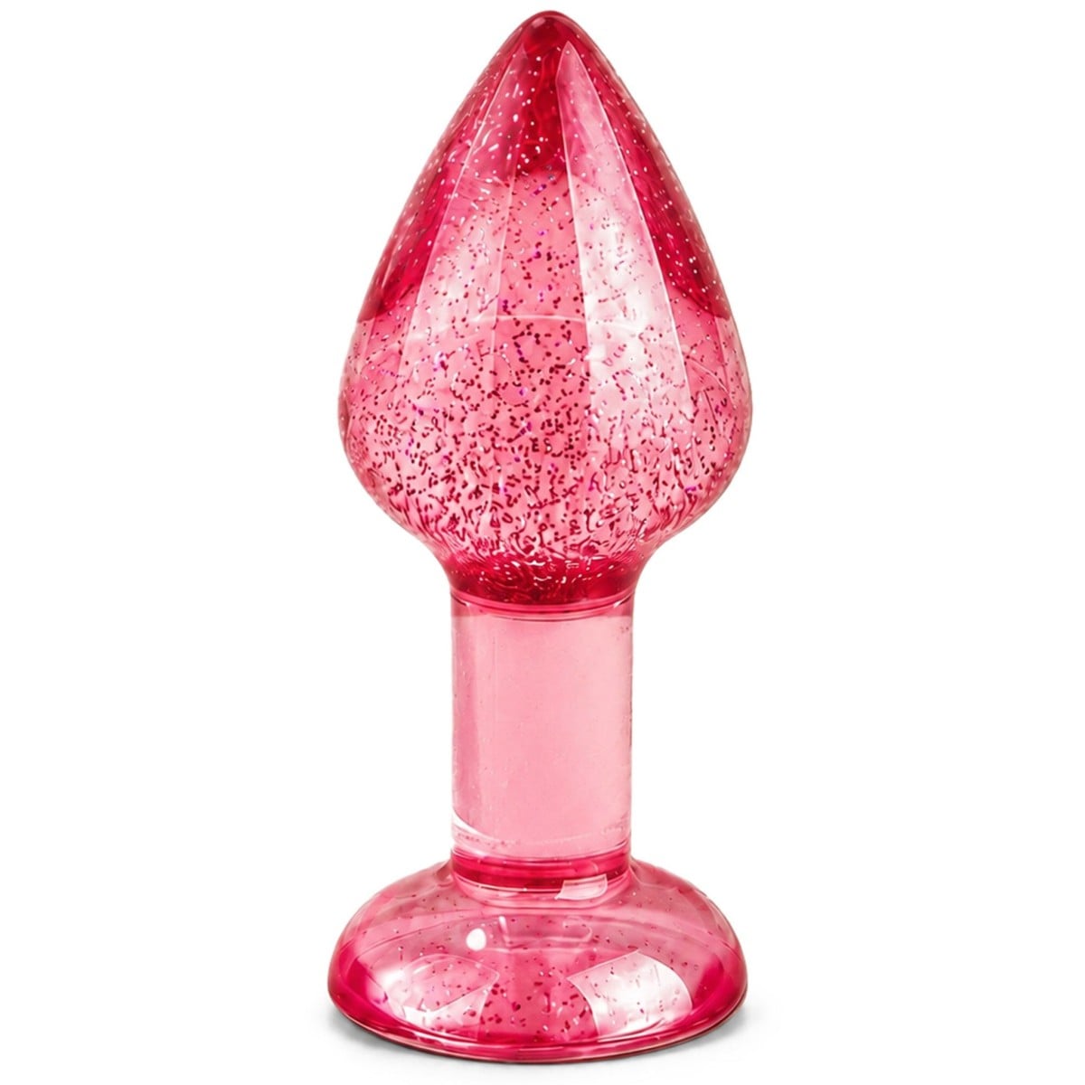 ToyJoy Bloomé Stardust Anal Plug Pink Medium, anální kolík s pohyblivými třpytkami 9 x 3,9 cm