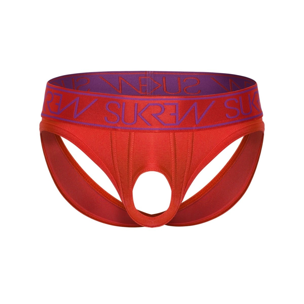 Slipy Sukrew U-Style V-Brief Vermilion XL, vpředu i vzadu otevřené pánské slipy