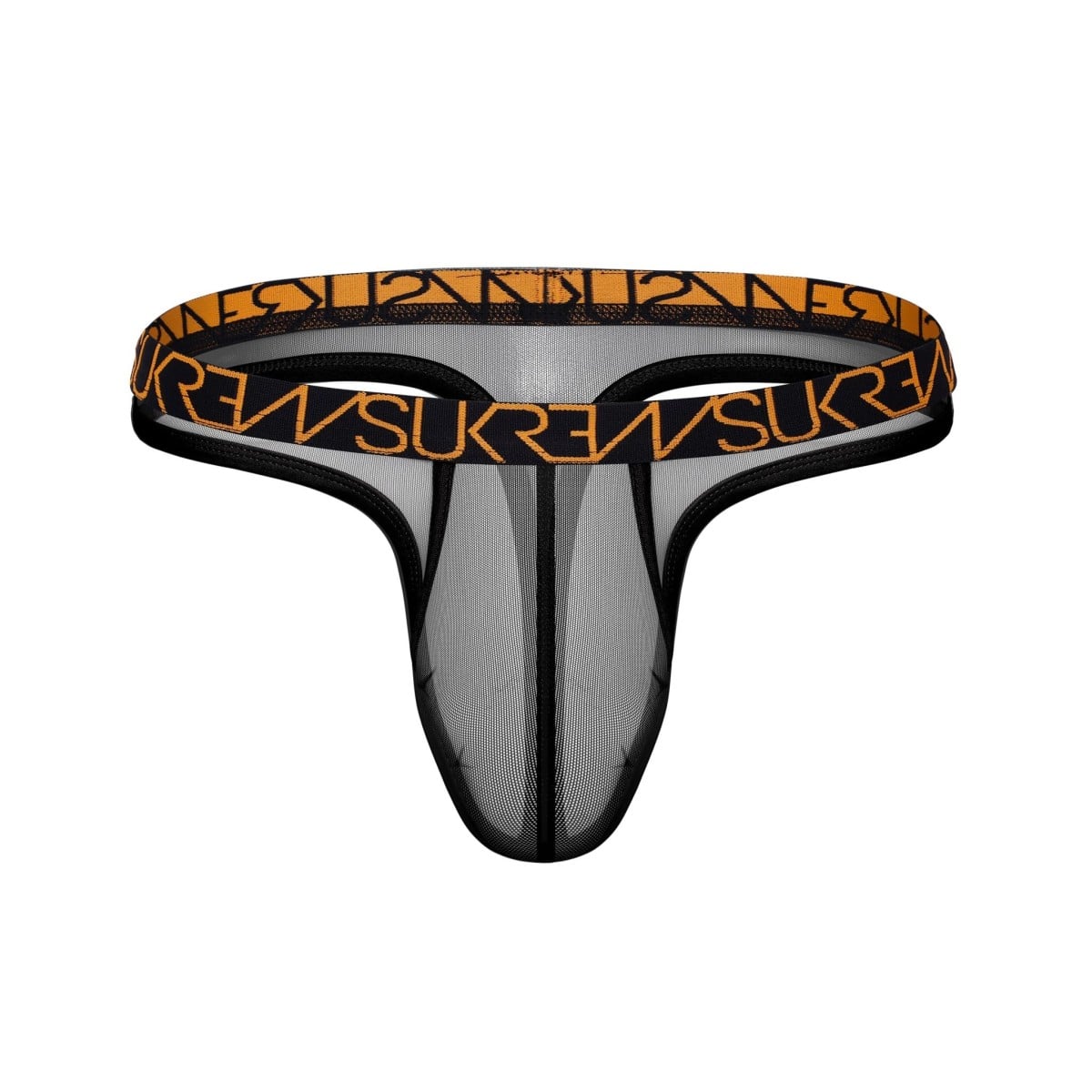 Tanga Sukrew Sheer Low-Rise Thong Shadow Black M, černá pánská tanga