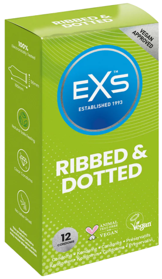 EXS Comfy Fit Ribbed and Dotted Condoms 12 ks