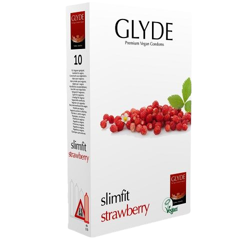 Glyde Strawberry Premium Vegan Condoms 10 ks