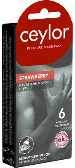 Ceylor Single: Strawberry, fruity condoms 6 pcs