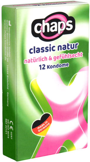 Chaps Single: Classic Natur, 12 condoms