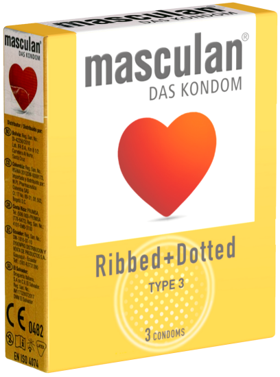 Masculan Ribbed a Dotted 3 ks