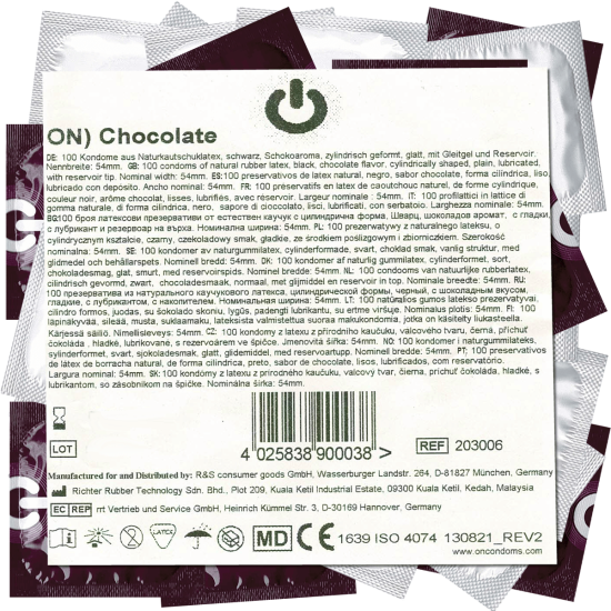 On) Bulk-Pack: Chocolate black condoms 100 pcs