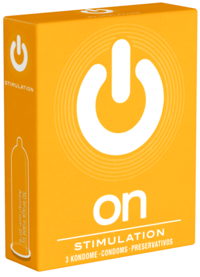On) Single: Stimulation, 3 dotted condoms