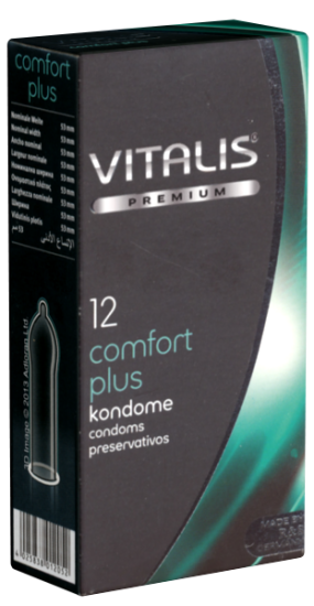 Vitalis Premium Single: Comfort Plus, 12 condoms with large head