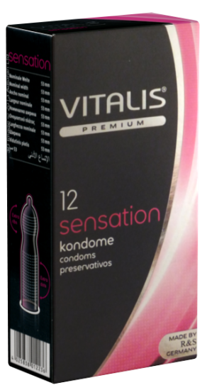 Vitalis Premium Single: Sensation, 12 stimulating condoms
