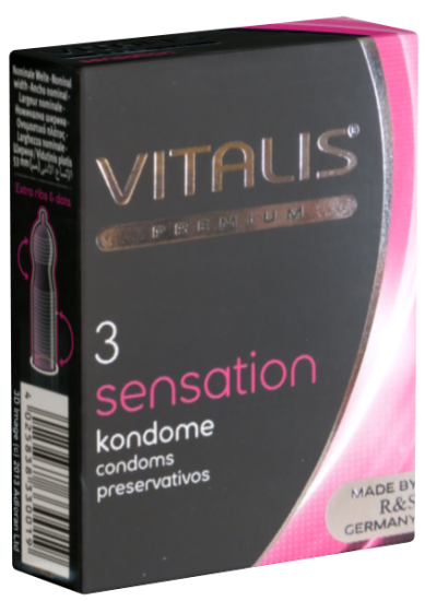 Vitalis Premium Single: Sensation, 3 stimulating condoms