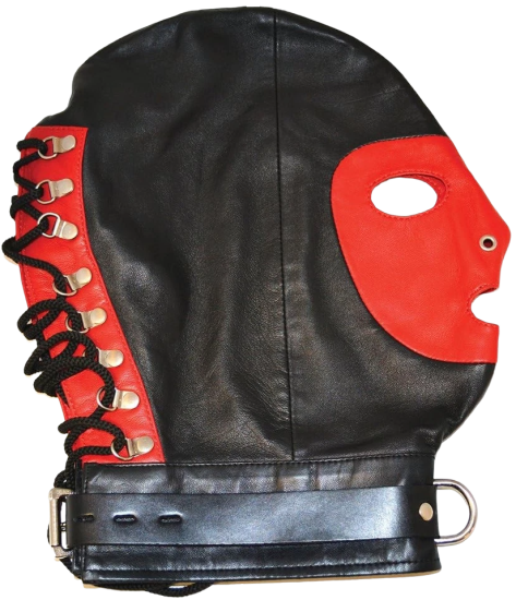 ROUGE Leather Mask with D-Ring and Lockable Buckle Strap
