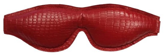 ROUGE Leather Padded Blindfold Burgundy with Black Accessories