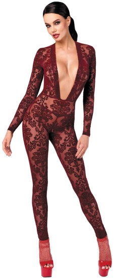 Noir Handmade F382 Kink Royal Catsuit Burgundy, XS