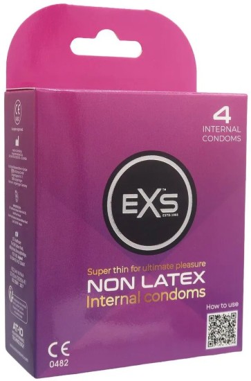 EXS Non-Latex Internal Condoms - 4 Pieces