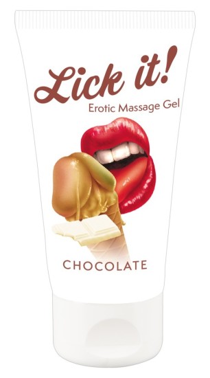 Lick it! erotický lubrikační masážní gel s vůní a příchutí čokolády 50 ml