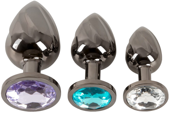 Anos Metal Butt Plug Set Black
