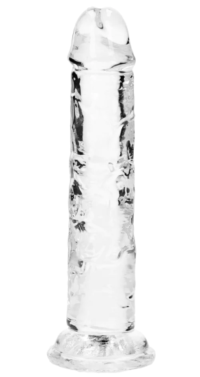 Realrock Realistické dildo s přísavkou transparentní 15,5 cm