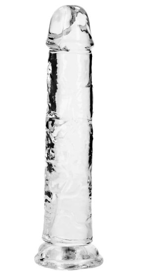 RealRock Crystal Clear Realistic 8 průhledné dildo s přísavkou 22 x 4 cm