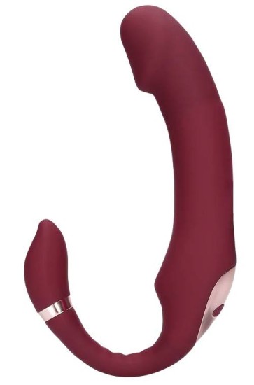 Shots Loveline Bendable Vibrating Strapless Strap on Merlot Grape vibrační vkládací dildo s pohyblivou špičkou