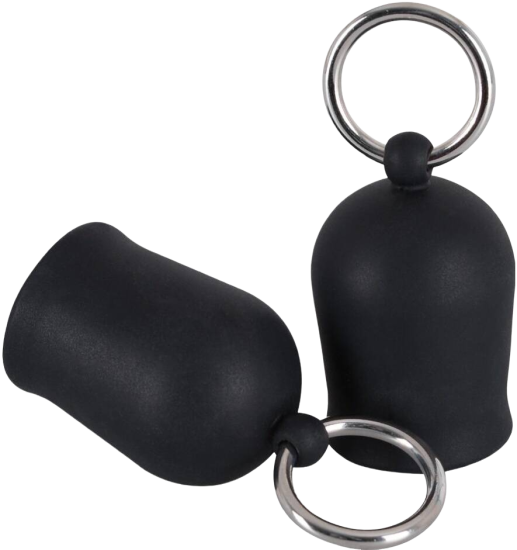 You2Toys Silikonové přísavky na bradavky s kovovými kroužky Black Velvets, 2 ks