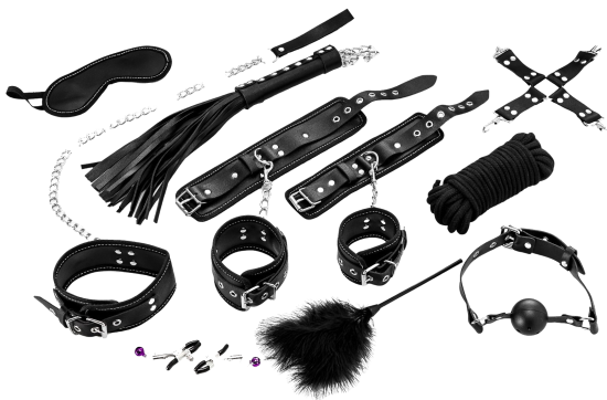 ZENN Complete 11-Piece Bondage Set for Beginners II - Black