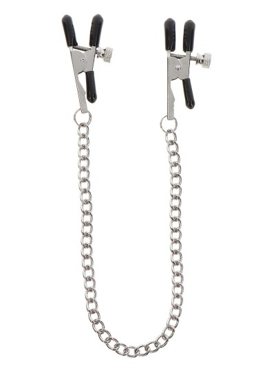Taboom Nipple Play Tweezers with Chain Silver
