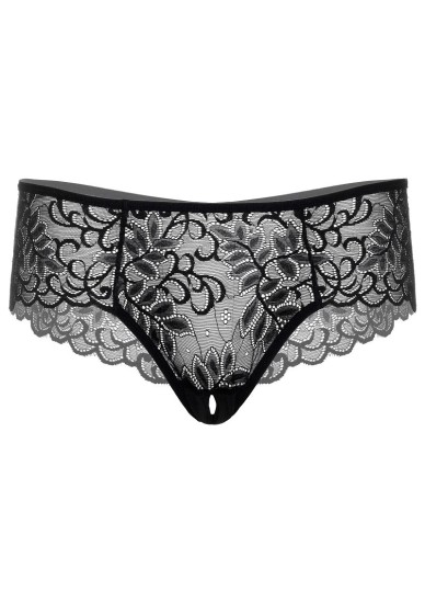 Daring Intimates Ella Crotchless Cheeky Panty Black L/XL