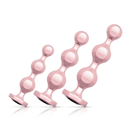 Rosy Gold anální dildo set růžové zlato