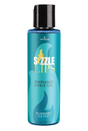 Sensuva Sizzle Lips Warming Edible Gel Blueberry Ice Pop 125 ml