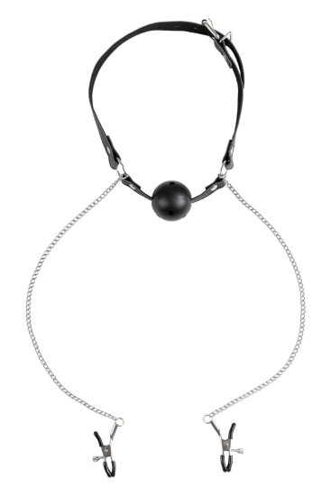 Virgite Nipple Clamps With Mouth Gag